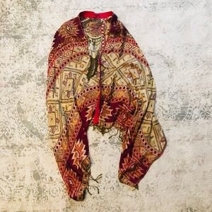 Native Print Poncho